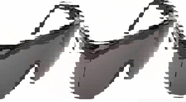 Safety Glass: Scratch-Resistant, Polycarbonate, Gray Lenses, Full-Framed, UV Protection